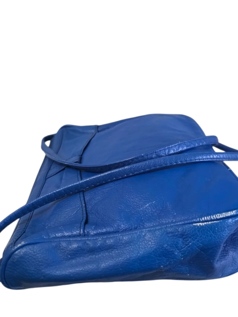 Contessa Vintage Sleek Cobalt Blue Leather Crossbody Bag